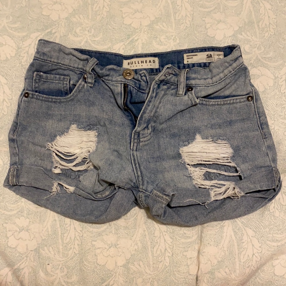 Summer Light Blue Denim Boyfriend Shorts